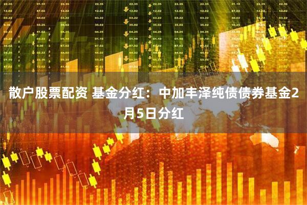 散户股票配资 基金分红：中加丰泽纯债债券基金2月5日分红